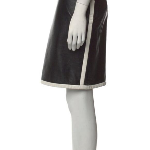 Ralph Lauren Lambskin Skirt - Purple Label - Cream and Black - Size Large - Sz 6 - Picture 9 of 14